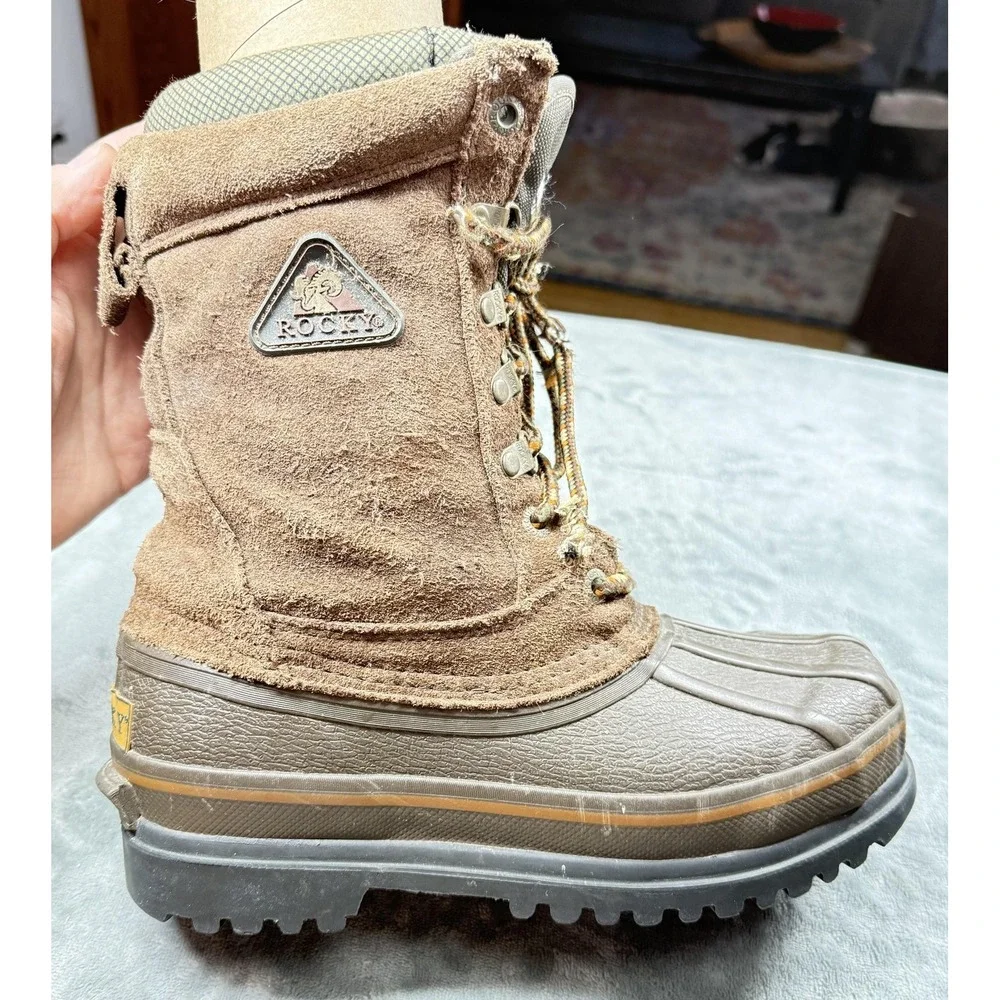 Rocky Boots Mens Size 4 Brown Leather Thinsulate Insulated Snow Winter Outdoor
